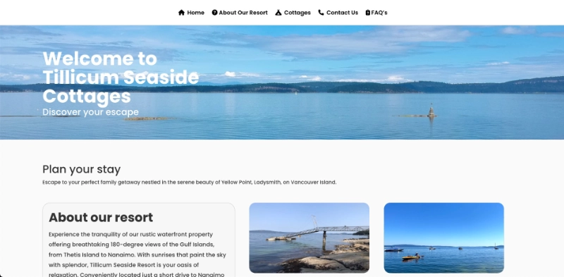 tillicum seaside resort 800 a screenshot of the tillicum seaside resort's website